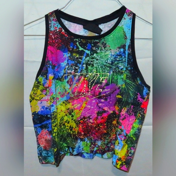 Medium Nike Vibrant Splatter Crop Tank - Picture 1 of 5